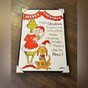 Dr. Seuss Grinch Christmas Art in Red and Green
